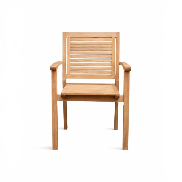 Tuinstoel met armleuningen in teakhout - Tomo