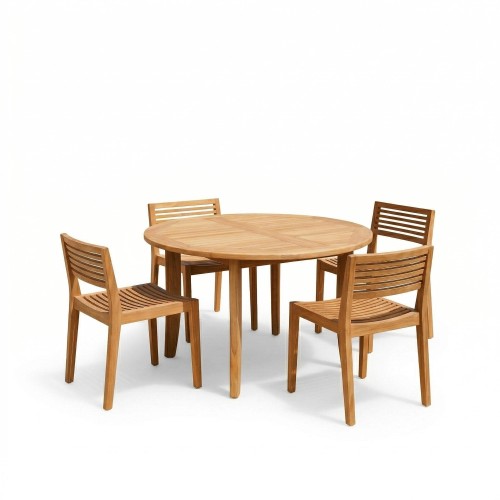 Tuinset met tafel en stoelen in teakhout voor 4 personen