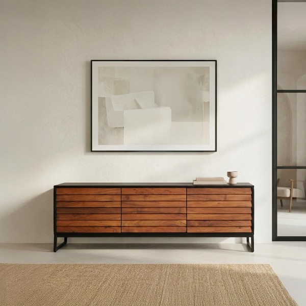 TV-meubel 150 cm van natuurlijk hout - Tamara