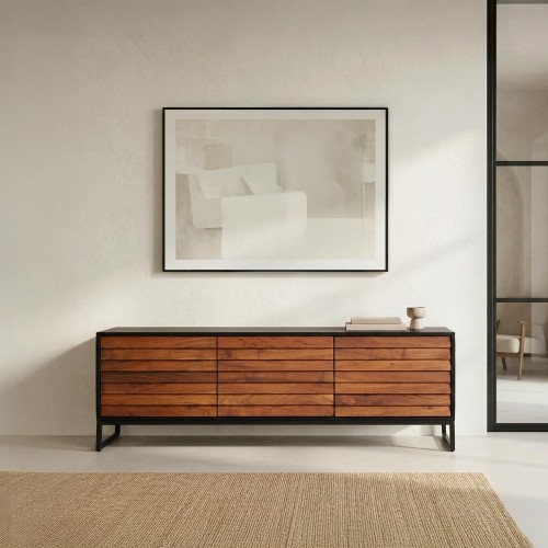 TV-meubel 150 cm van natuurlijk hout - Tamara