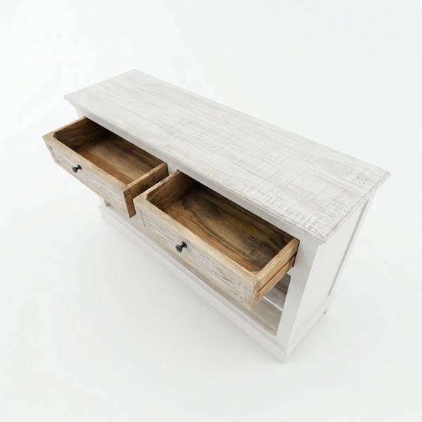 Barkast met flessenrek van wit hout - Sea Side