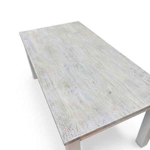 Witte eettafel van massief hout 180 cm - Sea Side