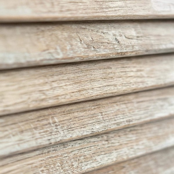 Hoofdbord van wit hout met lamellen 160 cm - Sea Side