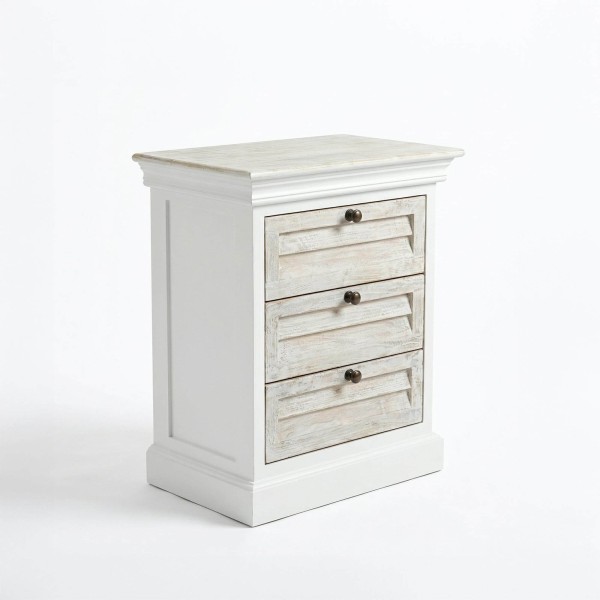 Wit nachtkastje van massief hout - Sea side