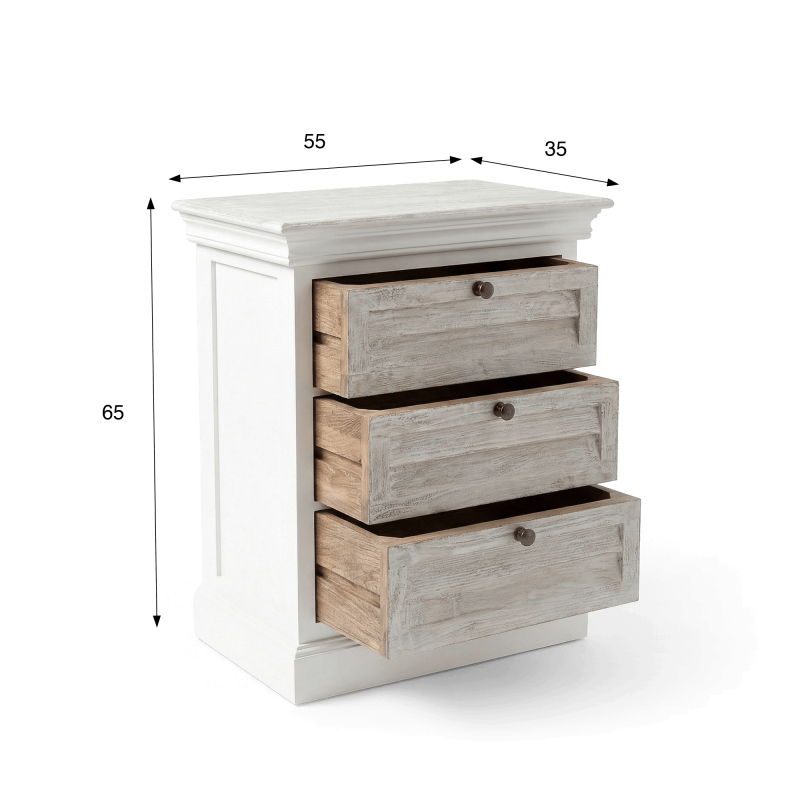 Wit nachtkastje van massief hout - Sea side