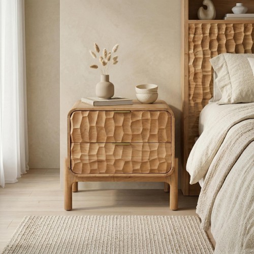 Modern nachtkastje van massief acaciahout - Naoki