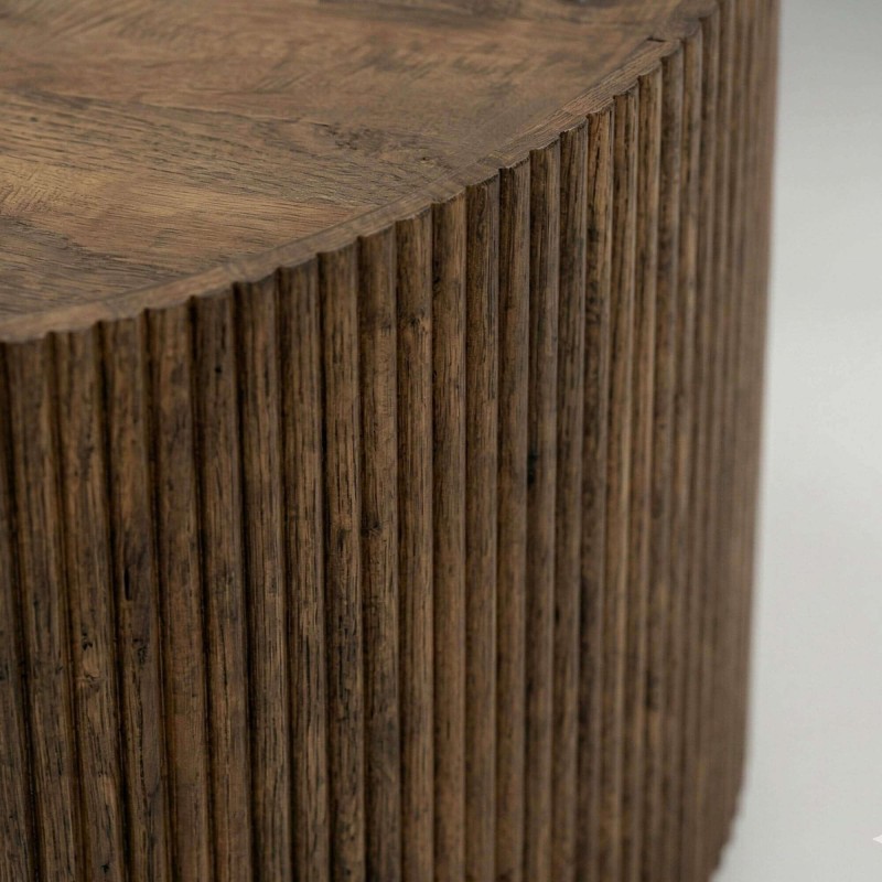 Ronde salontafel van massief hout - Sepia