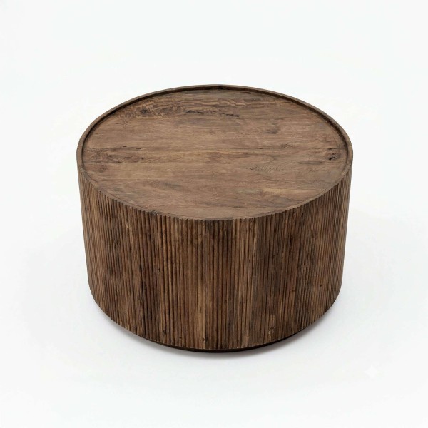 Ronde salontafel van massief hout - Sepia