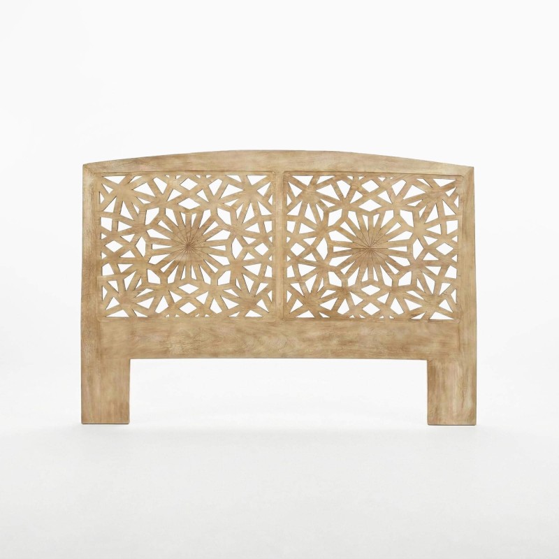 Hoofdbord van massief gesculpteerd hout 200 cm - Nevea