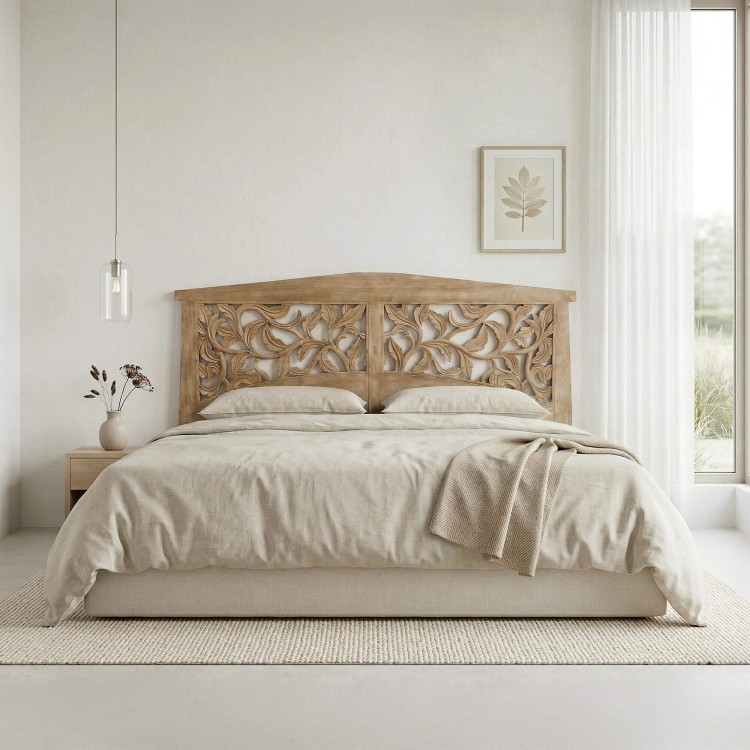 Hoofdbord van massief gesculpteerd hout 200 cm - Galea