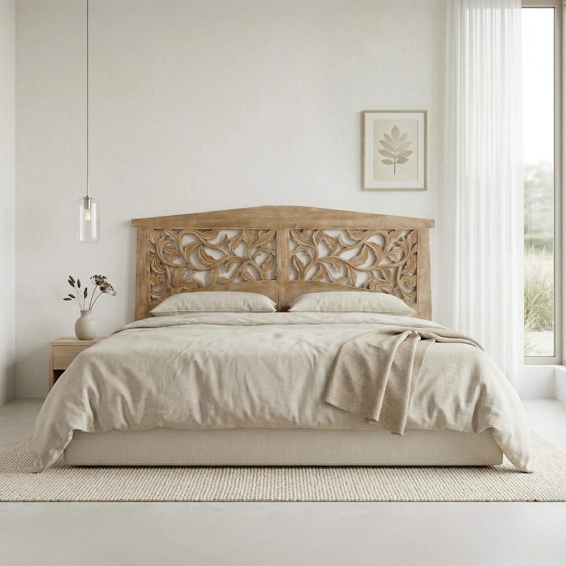 Hoofdbord van massief gesculpteerd hout 200 cm - Galea