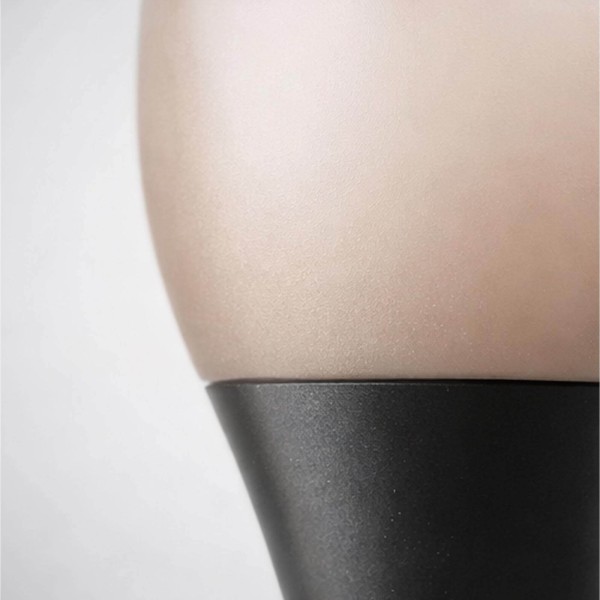 Design vloerlamp in bruin metaal met kap van opaalglas - Barton