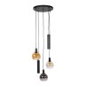 Hanglamp met glazen kap en zwart metaal - Sfera