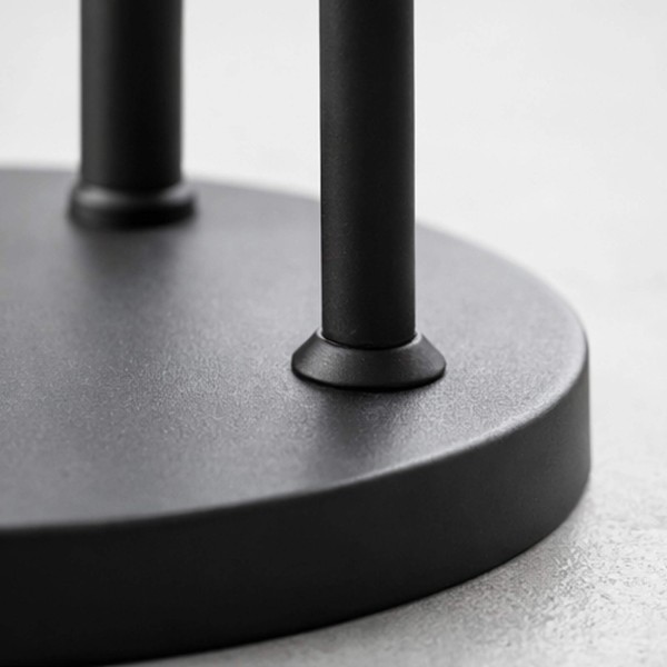 Design vloerlamp in zwart metaal met amberglazen kap - Barton