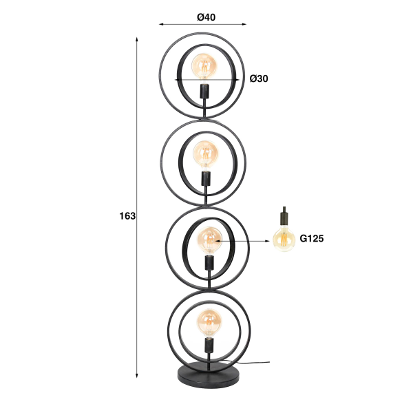 Industriële vloerlamp voor de woonkamer in metaal - Altis