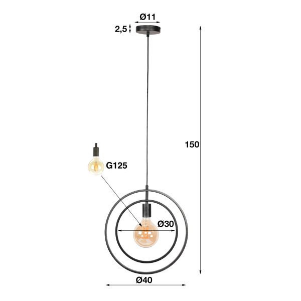 Industriële hanglamp in metaal - Altis