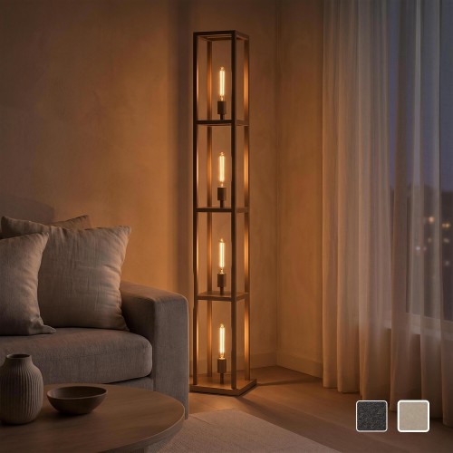 Metalen vloerlamp voor de woonkamer met LED-verlichting in industriële stijl – Strukt