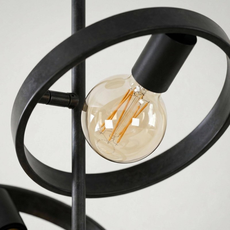 Industriële plafondlamp in zwart metaal - Huxley