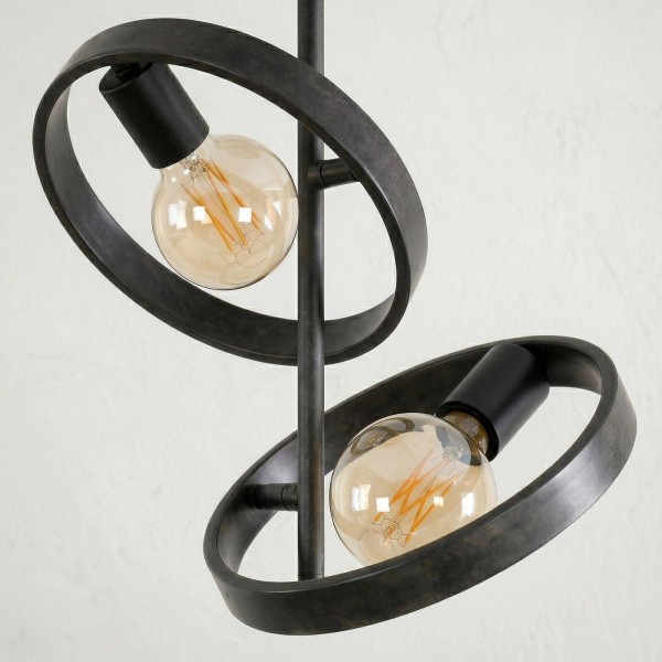 Industriële plafondlamp in zwart metaal - Huxley