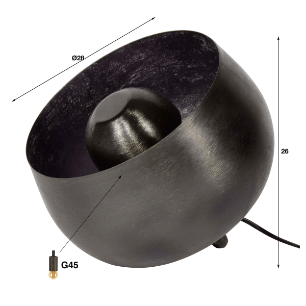 Tafellamp voor de woonkamer in zwart en goudkleurig metaal - Grayson