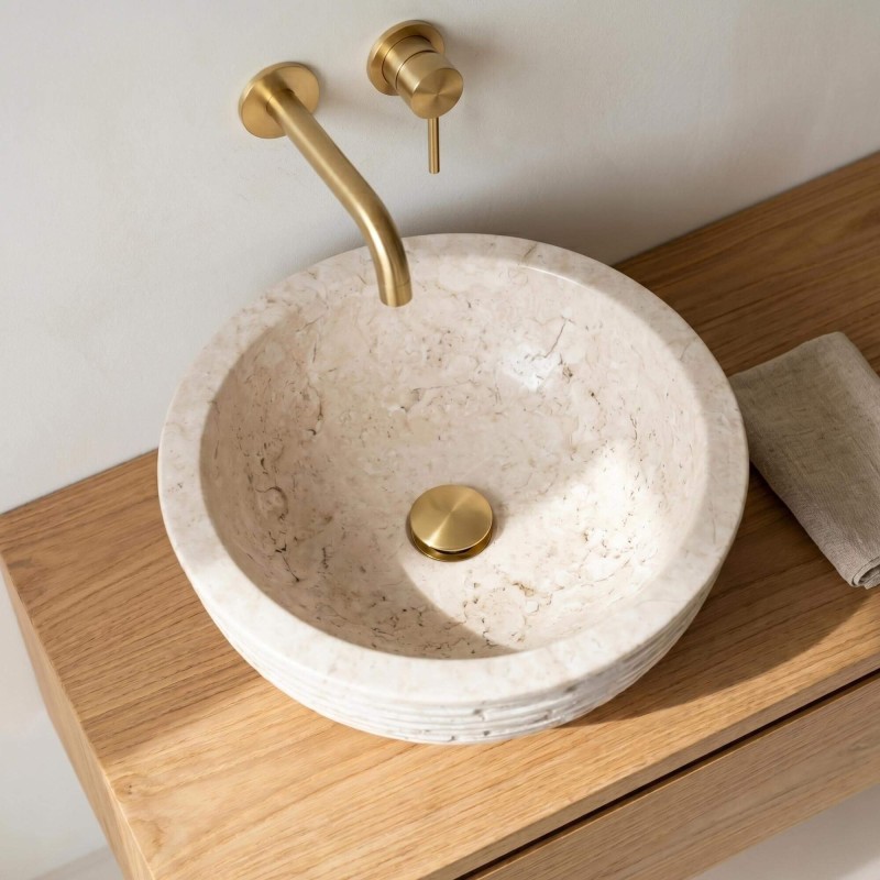 Vrijstaande wastafel natuursteen - Baskom
