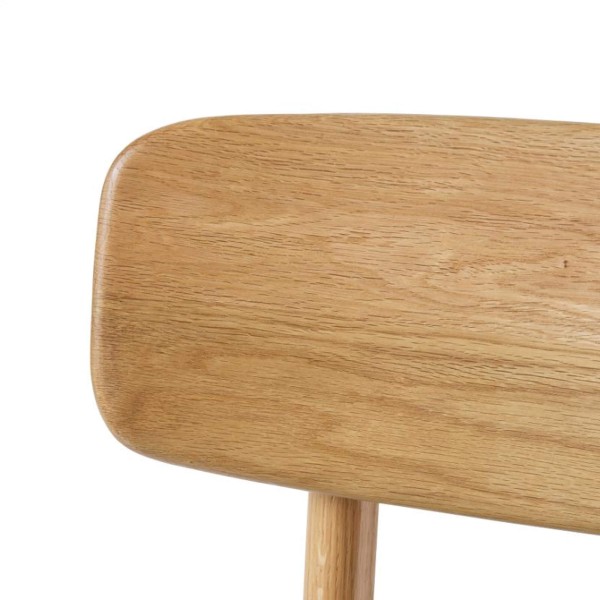 Eetkamerstoel in natuurlijk eiken en grijze stof - Lima