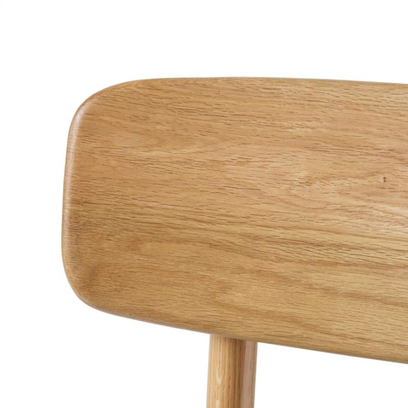 Eetkamerstoel in natuurlijk eiken en grijze stof - Lima