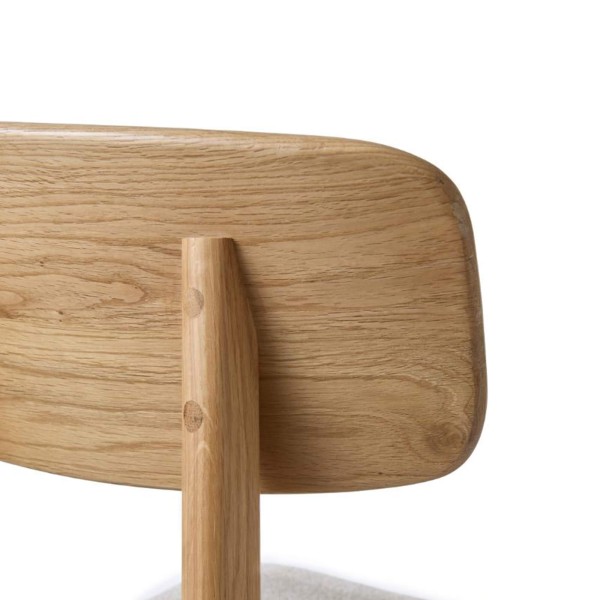 Eetkamerstoel in natuurlijk eiken en grijze stof - Lima