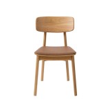 Eetkamerstoel in natuurlijk eiken en vegan leer - Lima