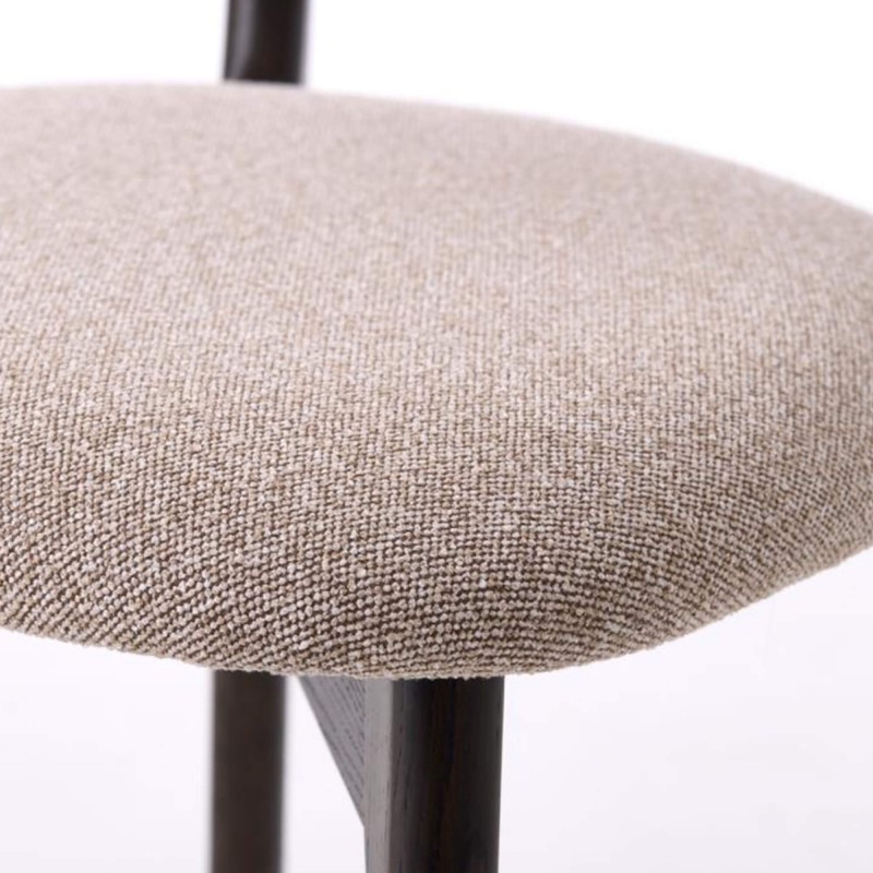 Eetkamerstoel in eiken en taupekleurige stof - Stilo