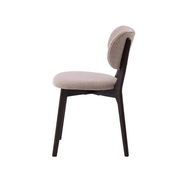 Eetkamerstoel in eiken en taupekleurige stof - Stilo
