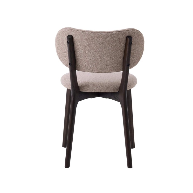 Eetkamerstoel in eiken en taupekleurige stof - Stilo