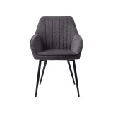 Eetkamerstoel in antracietkleurige stof - Nolan Stripe