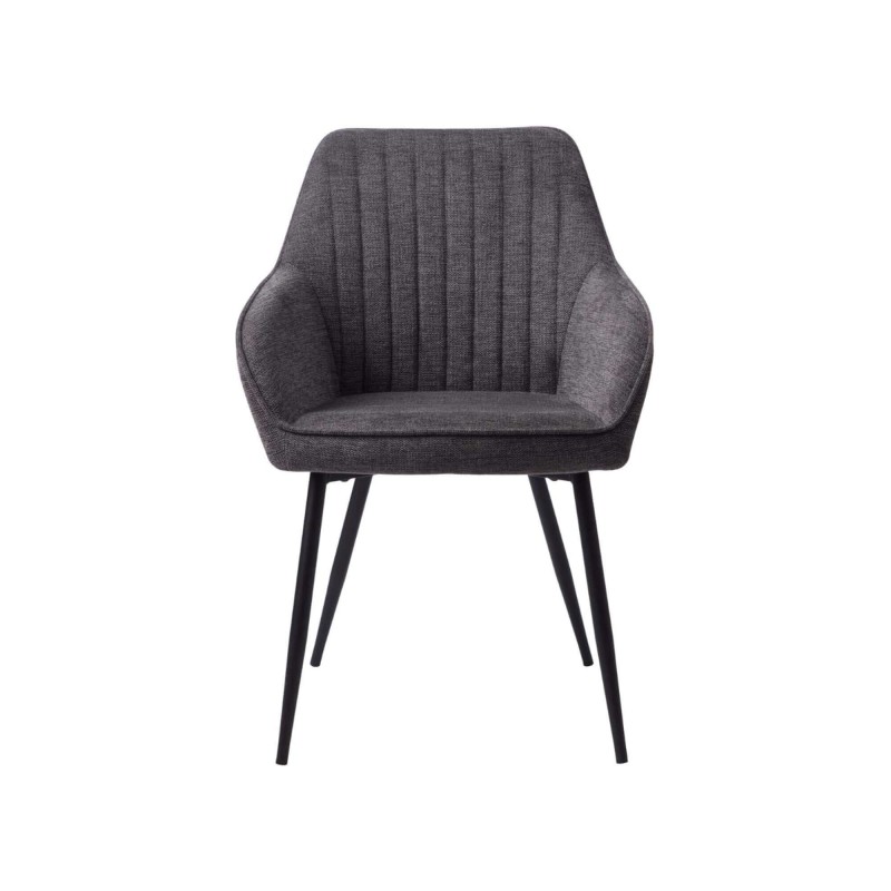 Eetkamerstoel in antracietkleurige stof - Nolan Stripe