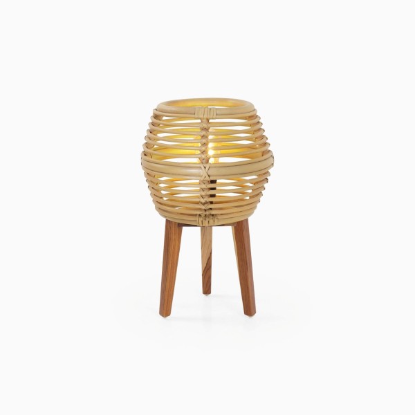 Tafellamp van rotan en teakhout - Yumi