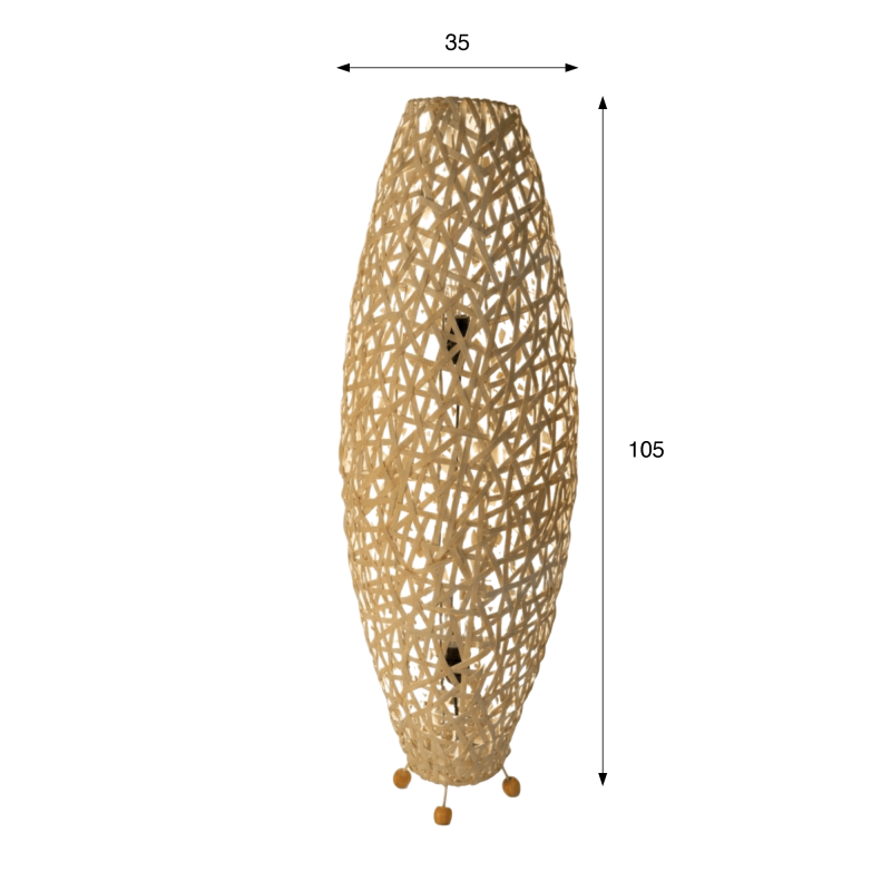 Staand lamp van riet - Pataya