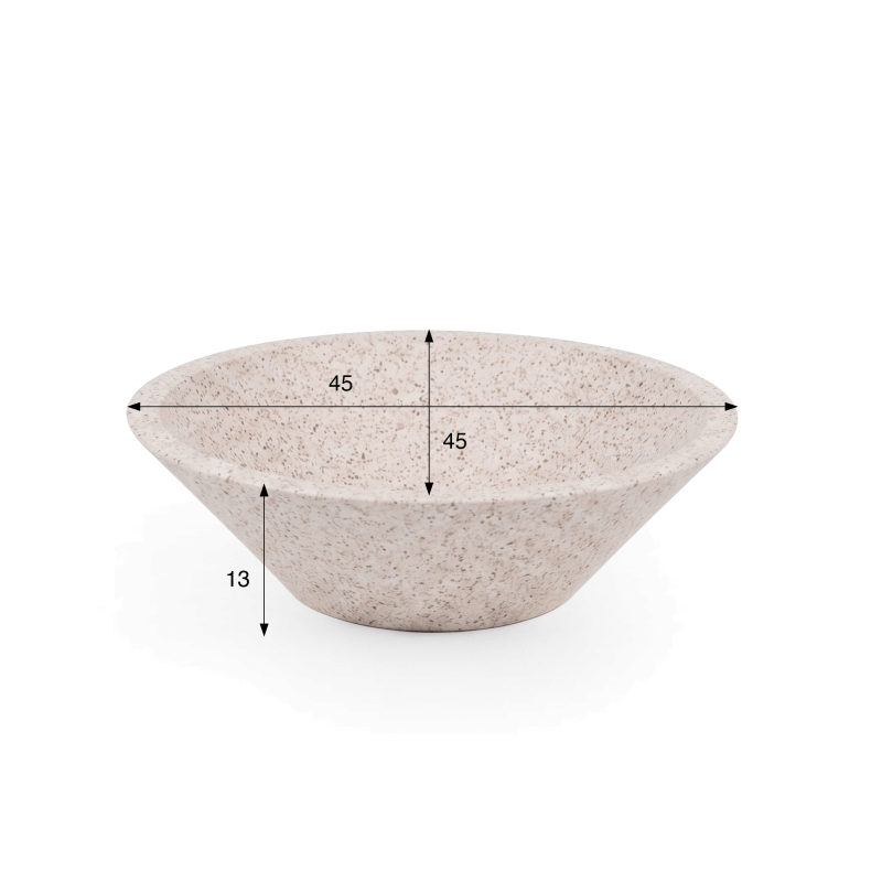 Witte terrazzo conische vasque 40 cm x 40 cm - Mohini
