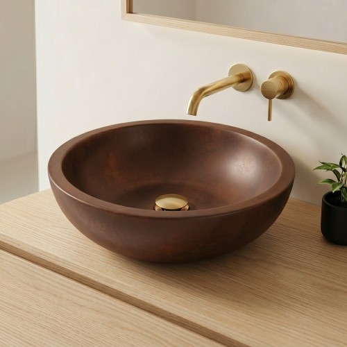 Ronde betonnen waskom - Vintage bruin - Urban Rock