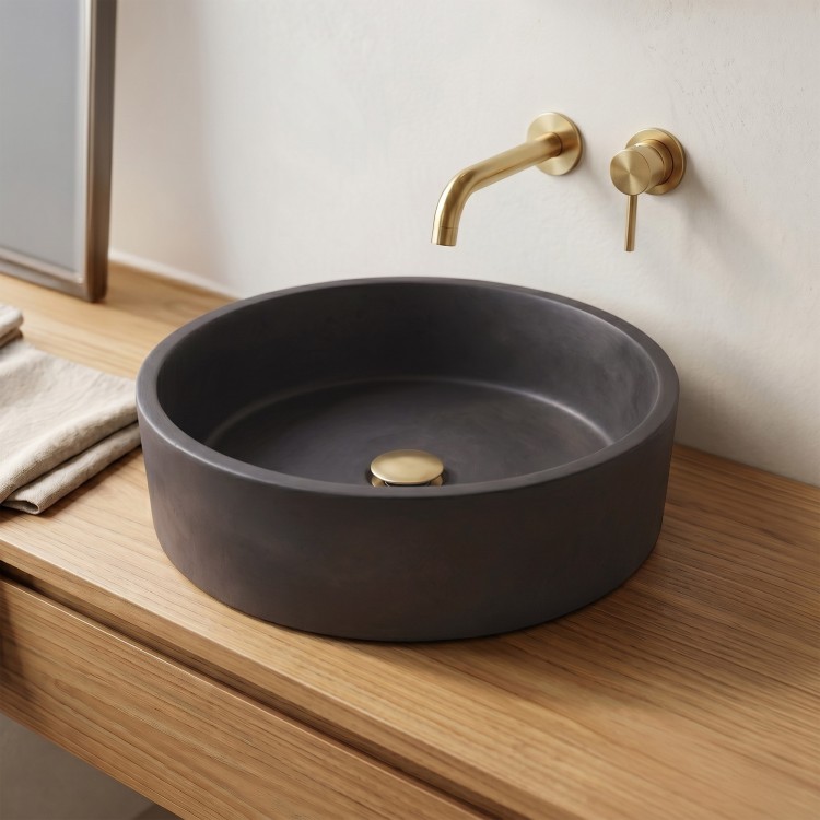 Rond betonnen waskom - Diep antraciet - Mineral