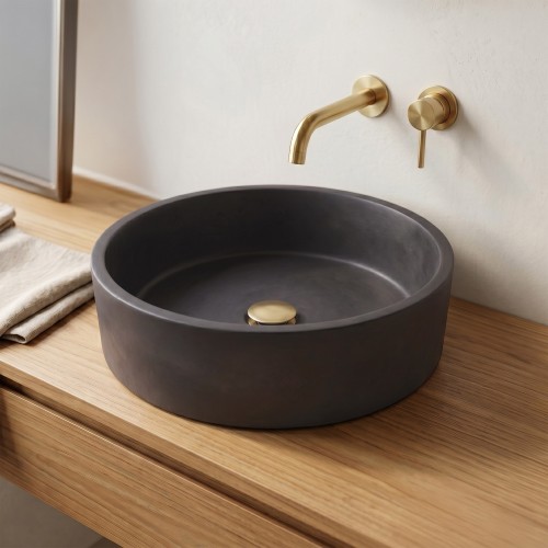 Rond betonnen waskom - Diep antraciet - Mineral