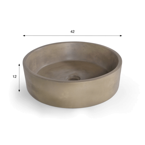 Rond betonnen waskom - Natuurlijke kleur - Mineral