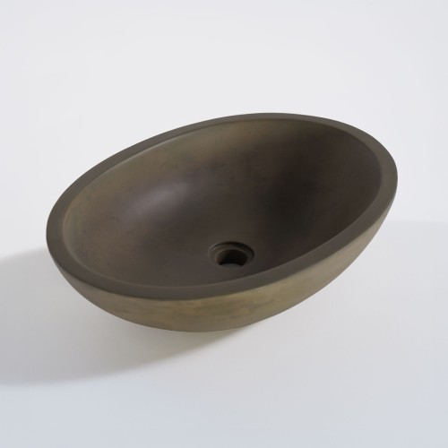 Ovaal betonnen waskom - Natuurlijke kleur - Raw Blend