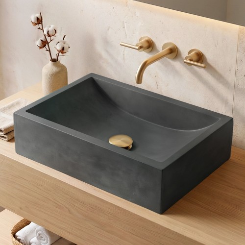 Rechthoekig betonnen waskom - Kopergroen - Pure Cast