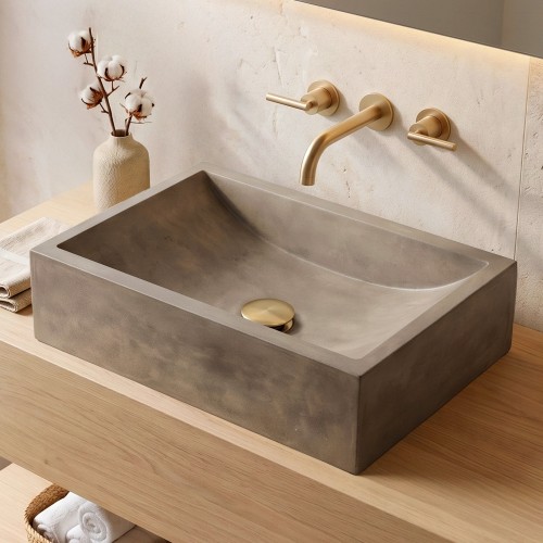Rechthoekig betonnen waskom - Natuurlijke kleur - Pure Cast