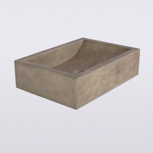Rechthoekig betonnen waskom - Natuurlijke kleur - Pure Cast