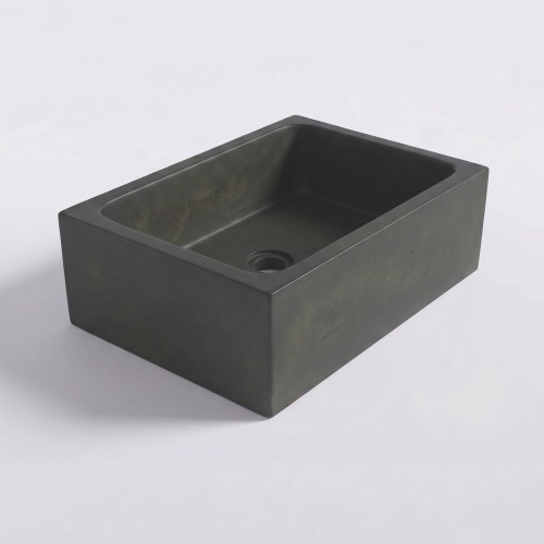Rechthoekig betonnen waskom - Kopergroen - Slate Wave