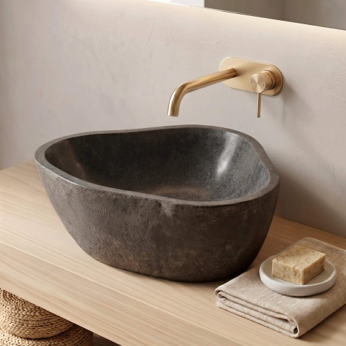 Gepolijste vrijstaande wastafel natuursteen - River Stone