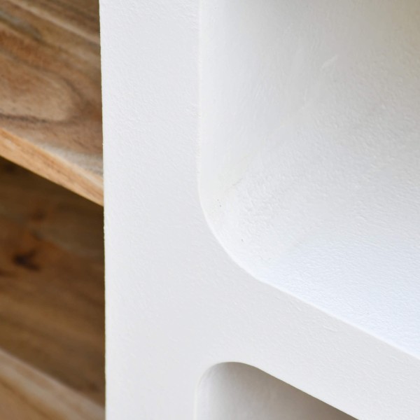 Dressoir voor de eetkamer in betonlook en massief acaciahout 90 cm - Mineralis