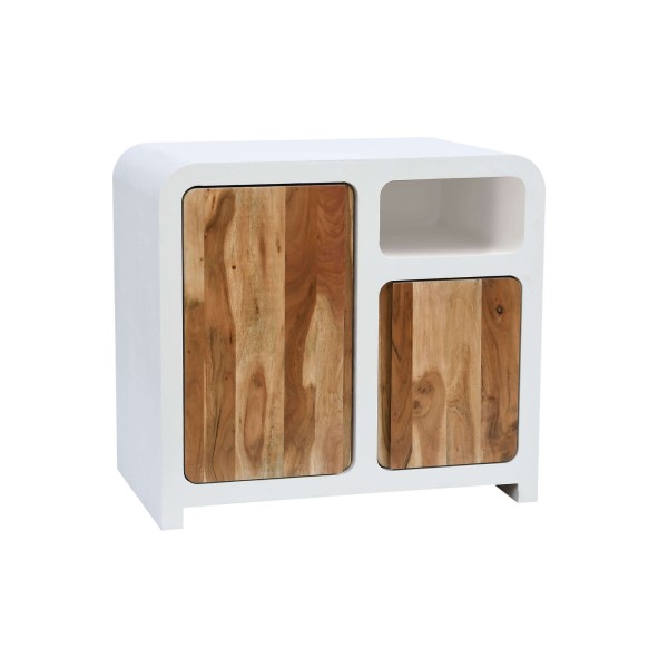 Dressoir voor de eetkamer in betonlook en massief acaciahout 90 cm - Mineralis