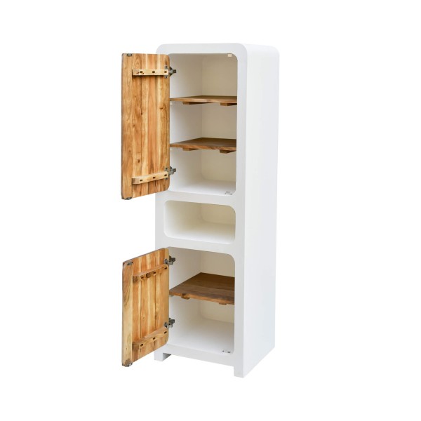 Kast in betonlook en massief acaciahout 50 cm - Mineralis